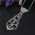 thumbnail image 4 of AYYUFE Necklace Necktie Shape Rhinestone Inlaid Tie Hollow Out Chain Necklace, 4 of 8