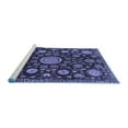 thumbnail image 2 of Ahgly Company Machine Washable Indoor Round Oriental Blue Traditional Area Rugs, 6' Round, 2 of 4