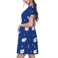 thumbnail image 2 of Disketp Moon Lamb para Vestido de Manga Corta para Mujeres, Vestidos de Verano para Mujeres, Casual y Holgado para la Playa, 2 of 6