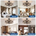 thumbnail image 6 of 26-Inch Walnut Outdoor Ceiling Fan with Light: Ceiling Fan with Smart Remote Control, Farmhouse Cage Design, 6-Speed Reversible - Flush Mount for Patio, Kitchen, Bedroom, 6 of 9