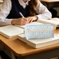 thumbnail image 3 of Small Cute Adorable Versatile Pencil Case Makeup Bag Cloth Pouch Organizer for Stripling Teenagers Home Office University Travel Storage Beautiful Lightweight Portable Ideal Gift 6.7x2.7x1.9 Inches, 3 of 7