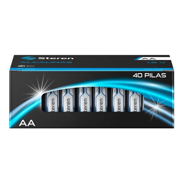 Paquete de 40 pilas alcalinas AA Steren BAT-AA40
