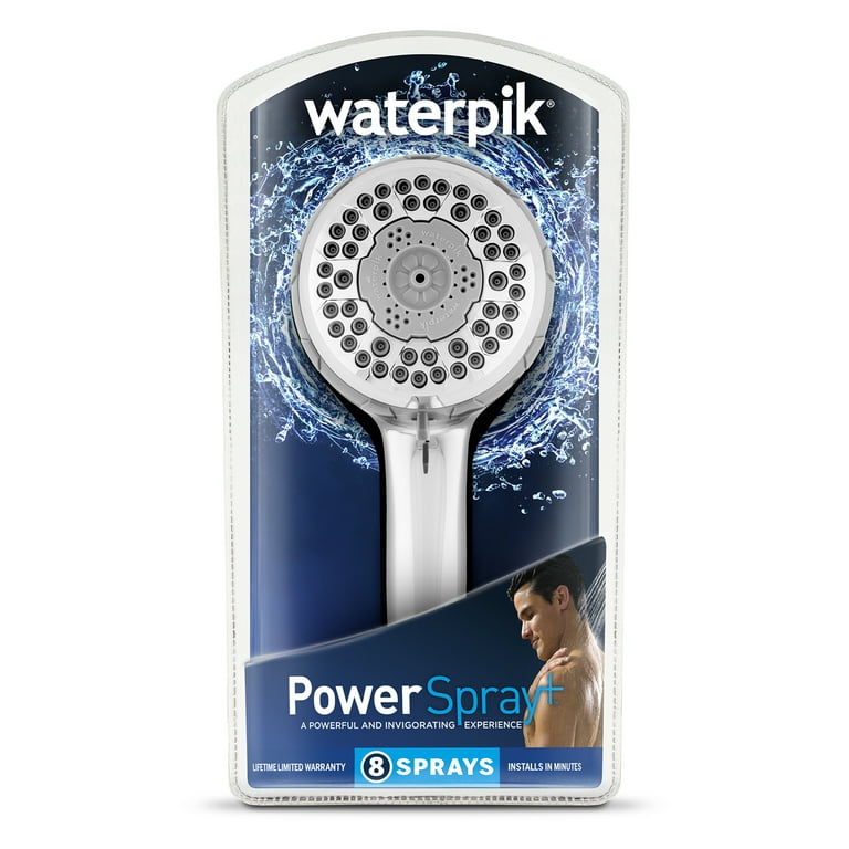 Waterpik 8 Mode Powerspray Hand Held Shower Head Chrome NSP