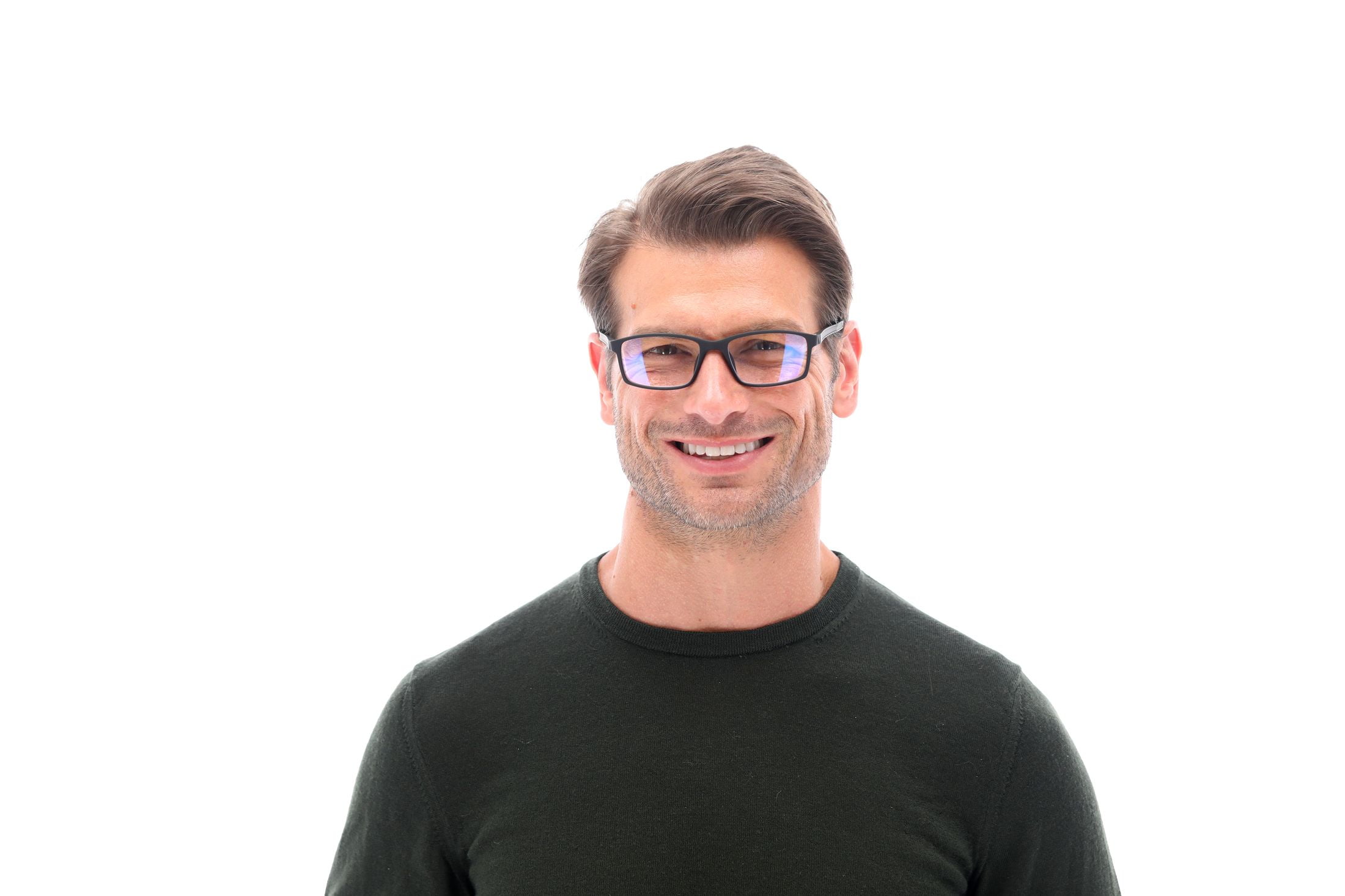 SAV Sportex Blue Light Protection Reading Glasses, Rectangle Full Rim Frame, 4200, +1.25, Gray