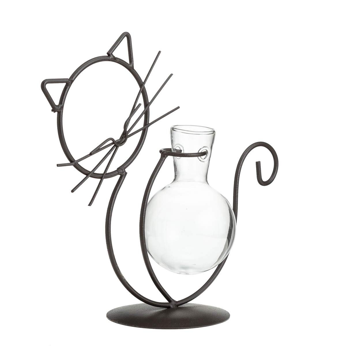 TJ Global Cat Glass Planter Vase Holder, Plant Terrarium, Propagation ...