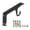 Black, variant on Heavy Duty Wall Mounted Closet Rod Bracket 16 Inch, Metal Shelf Support with Hook for Hanging Rod, Black Hardware for Wardrobe Storage