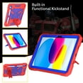 thumbnail image 6 of ELEHOLD Hybrid Rugged Case for iPad 10th Generation 10.9" 2022, Heavy Duty Shockproof Case with Hidden Foldable Kickstand Adjustable Crossbody Shoulder Strap Pencil Holder,Red+Blue, 6 of 7