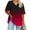 Red, variant on Women's Oversized-neck Short Sleeved Solid Summer Base Shirt Sports T-shirt