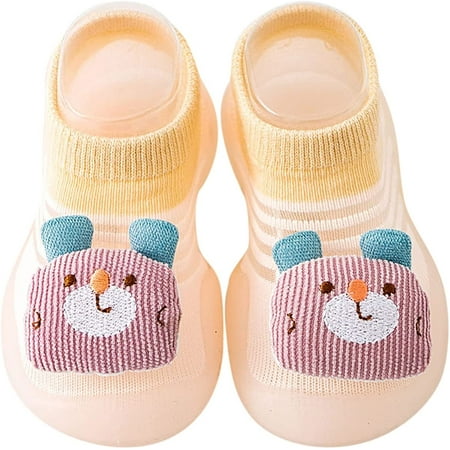 

QWZNDZGR Outdoor Shoes Socks Infants Breathable Elastic Socks Shoes Rubber Sole Non-Skid Indoor/Outdoor Slipper