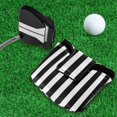 thumbnail image 5 of Haosy Black and White Striped Golf Mallet Putter Cover Strong Magnetic Leather Golf Club Headcover Closure, 5 of 7