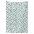 thumbnail image 2 of Oriental Tablecloth, Ornamental Ethnic Ottoman Art Style Carnation Bouquets Bohemian, Rectangle Satin Table Cover for Dining Room and Kitchen, 60" X 90", Seafoam Purpleblue and Ivory, by Ambesonne, 2 of 2