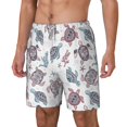 thumbnail image 2 of Balery Tribal Style Turtle Mens Swim Trunks Swim Shorts for Men Quick Dry Inseam Beach Shorts with Compression Liner Pocket-X-Large, 2 of 9