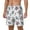 White, variant on Tribal Style Turtle pattern Mens Swim Trunks with Compression Liner Stretch Beach Shorts Quick Dry with Zipper Pockets No-Chafing Board Shorts-Large