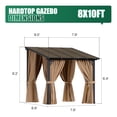 thumbnail image 3 of LazySunsets 8x10 FT Wall-Mounted Aluminum Gazebo Polycarbonate Roof with Full Mosquito Netting & Privacy Curtains, 3 of 8