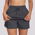 thumbnail image 2 of VBVC Women's High Waist Drawstring Sweat Shorts,Casual Loose Fit Comfy Lounge Shorts For Women,Ladies Summer Athletic Running Shorts with Pockets,Dark Gray,S-2XL, 2 of 10
