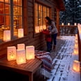 thumbnail image 6 of 10 Pcs Luminary Bags, Fire-Retardant White Paper Luminary Candle Bags, Snow Xmas Tree Pattern for Christmas Weddings Birthday Valentine's Day Halloween Party Decoration, 6 of 6