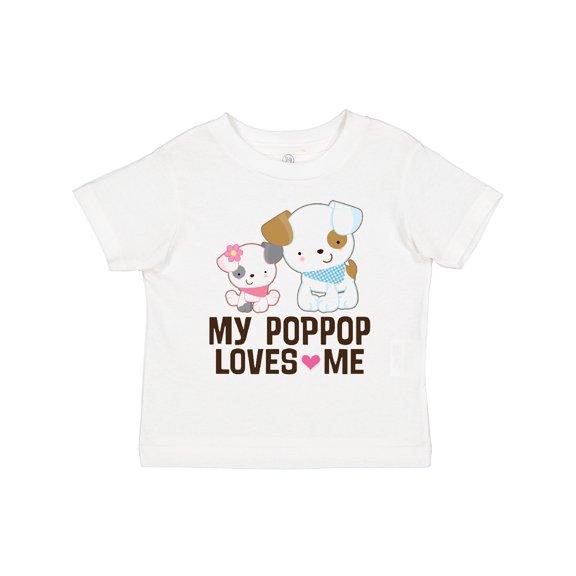 Inktastic My Pop Pop Loves Me Granddaughter Puppy Girls Toddler T-Shirt