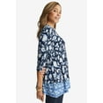 thumbnail image 4 of Jessica London Women's Plus Size Swing Tunic Oversized Long Blouse, 4 of 6