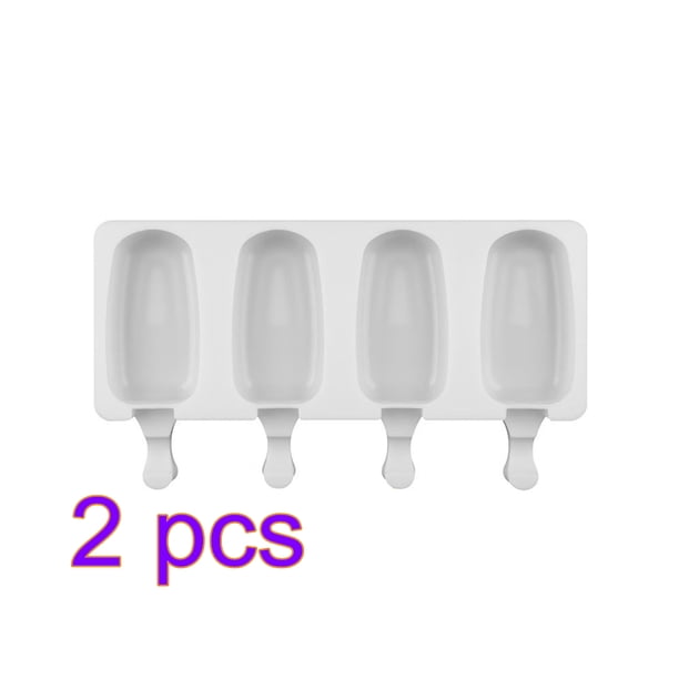 Molde de helado Molde de silicona de agua-hielo Crema Herramienta de fabricación de bricolaje Pequeño blanco 2 Piezas 4 rejillas Irene Inevent HA6521-02B×2
