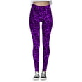 thumbnail image 4 of FASHOFT High Waisted Valentine's Day Leggings for Women Soft Love Heart Printing Legging Tights Casual Yoga Pants Purple M, 4 of 5