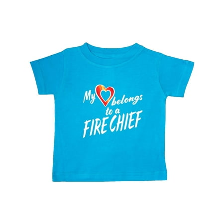 

Inktastic My Heart Belongs to a Fire Chief with Red Heart Gift Baby Boy or Baby Girl T-Shirt