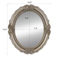 thumbnail image 3 of Simon's Shop Vintage Silver Mirror 10.5''x12.5'' Oval Wall Desk Mirror with Floral Carvings for Home Decor, Makeup Mirror, 3 of 6