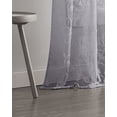 thumbnail image 3 of Dainty Home Rita 3D Floral Chenille Embroidered Solid Sheer Linen Look 76" x 96" Window Curtain Panel Pair in Silver, 3 of 5