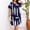 Dark Blue, variant on Simua Tshirt Dress Women Comfort Round-Neck Short Sleeved Printed Pullover Dresses Loungewear