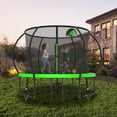 thumbnail image 7 of CITYLE 8FT Trampoline with Enclosure Net and Lights, Outdoor Trampoline for Kids and Adults, 800LBS Trampoline with Basketball Hoop, Galvanized Steel Heavy Duty Trampolines with Wind Stakes, 7 of 7