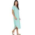 thumbnail image 4 of Stylore Women's Nightshirt Short Sleeve Nightgown V-Neck Sleepwear Aqua S, 4 of 6