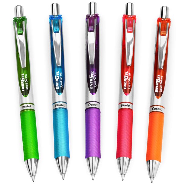 Bolígrafo de tinta de gel Pentel EnerGel XM BL77, 0,7 mm, tropical, juego de 5