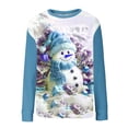 thumbnail image 4 of Riecok Christmas Pullover Sweatshirts for Women Long Sleeves Crewneck Winter and Fall Christmas Funny Graphic Outfit Holiday Sweatshirts Comfy Loose Blouse Light Blue XL, 4 of 4