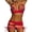 Red, variant on Womens Bikini Swimsuits Two Piece Floral Print Bathing Suits with Shorts Sporty Swimwear for Beach Black M