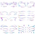 thumbnail image 1 of ANCIRS Paquete de 6 pegatinas holográficas para maquillaje de ojos, tatuaje temporal de cara de cristal, pegatinas de cejas de gato para Halloween, carn , fiesta, cosplay, decoración de festivales de, 1 of 5