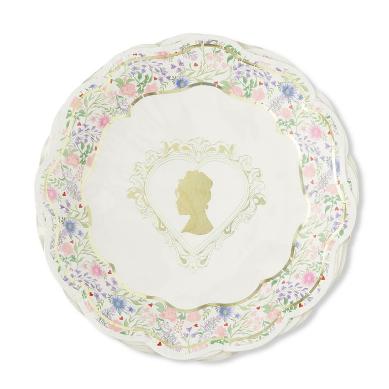 Netflix's Bridgerton Dinner Plate, Floral Pattern, Multi-Color, Disposable, Paper, 9 inch, 8 Count