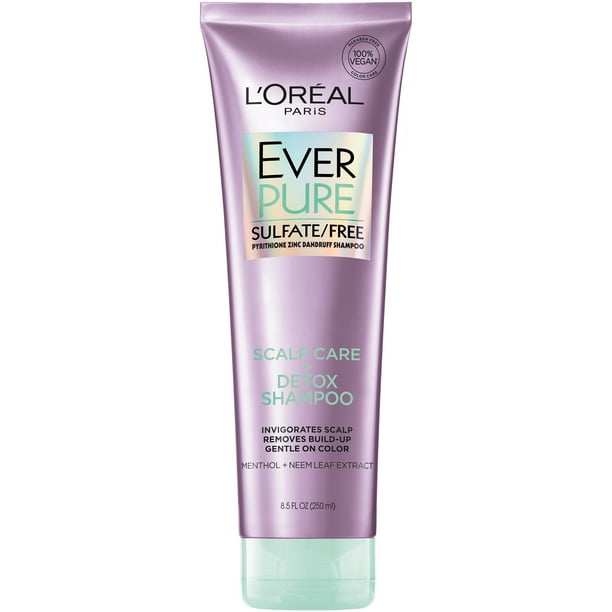 L'Oreal Paris EverPure Sulfate Free Scalp Care + Detox Shampoo, 8.5 fl