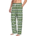thumbnail image 3 of Kdxio Light Green Squares Print Men's Sleep Pajama Pant Lounge Pants with Pockets, 3 of 8