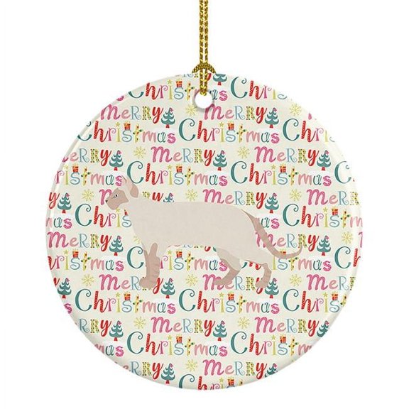 Tonkinese #2 Cat Christmas Ceramic Ornament 2.8 in x 2.8 in