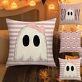 thumbnail image 2 of JoyMoreHome Halloween Ghost Pillow Covers 18X18 Inch,Cute Ghost Halloween Decoration Holiday Dcorative Pillow Case for Couch Bed Home Decor, 2 of 6