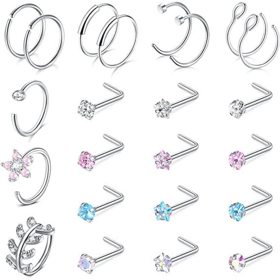 Briana Williams 18G Nose Rings Nose Hoop Nose Piercing Jewelry Nose Rings Hoops