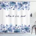 thumbnail image 1 of Ambesonne Watercolor Shower Curtain, Blue Flowers Leaves, 69"Wx70"L, Royal Blue Pale Blue, 1 of 3