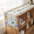 thumbnail image 6 of Table Runners 90 Inches Long Dress Scarves, Spring Wildflowers Farmhouse Coffee/Dining/Kitchen Table Runner for Living Room, Watercolor Floral Leaf Colorful Plaid 13x90 Inch, 6 of 9
