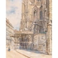 thumbnail image 3 of Hermann Schmidt 12x14 Black Modern Framed Museum Art Print Titled - Stephansdom South Tower with Scaffolding, 3 of 5