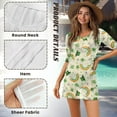 thumbnail image 5 of FKELYI Shamrock Leag Rainbow Leprechaun Hat Print Women's Swimsuit Coverup Round Neck Bathing Suit Cover Ups Casual Half-Sleeve Bikini Beach Dress for Summer Vacation Party, 2XL, 5 of 6