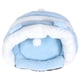 thumbnail image 1 of Felpa invierno cálido gato cueva casa mascota gatos cama nido para dormir color azul y blanco (S), 1 of 8