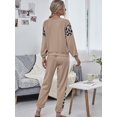 thumbnail image 2 of Womens Tracksuit Sets 2 Piece Sweatsuits Knit Pullover Sweater Top Suits Outfits,Black,Large, 2 of 6
