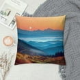 thumbnail image 2 of Fenyluxe Mountain Range Trail Full Moon Fashion Style Dirt-Resistant Throw Pillow Covers for Couch Sofa Bed Living Room Bedroom Square Pillow Case 1PC 12x12in, 2 of 5
