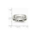 thumbnail image 4 of Gem & Harmony Mens Chisel 6mm Stainless Steel Ridged Wedding Band Ring for Men, 4 of 7