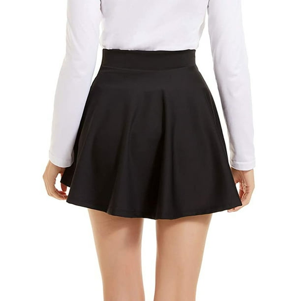 Flowy Skater Skirt High Waist A-line Flared Pleated Skater Mini Skirt for  Women Girls - Walmart.com