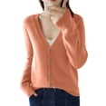 thumbnail image 1 of Lightweight Knit Cardigan Short Open Front Sweater Outerwear Casual Loose Fit Thin Fall Versatile Top, 1 of 6